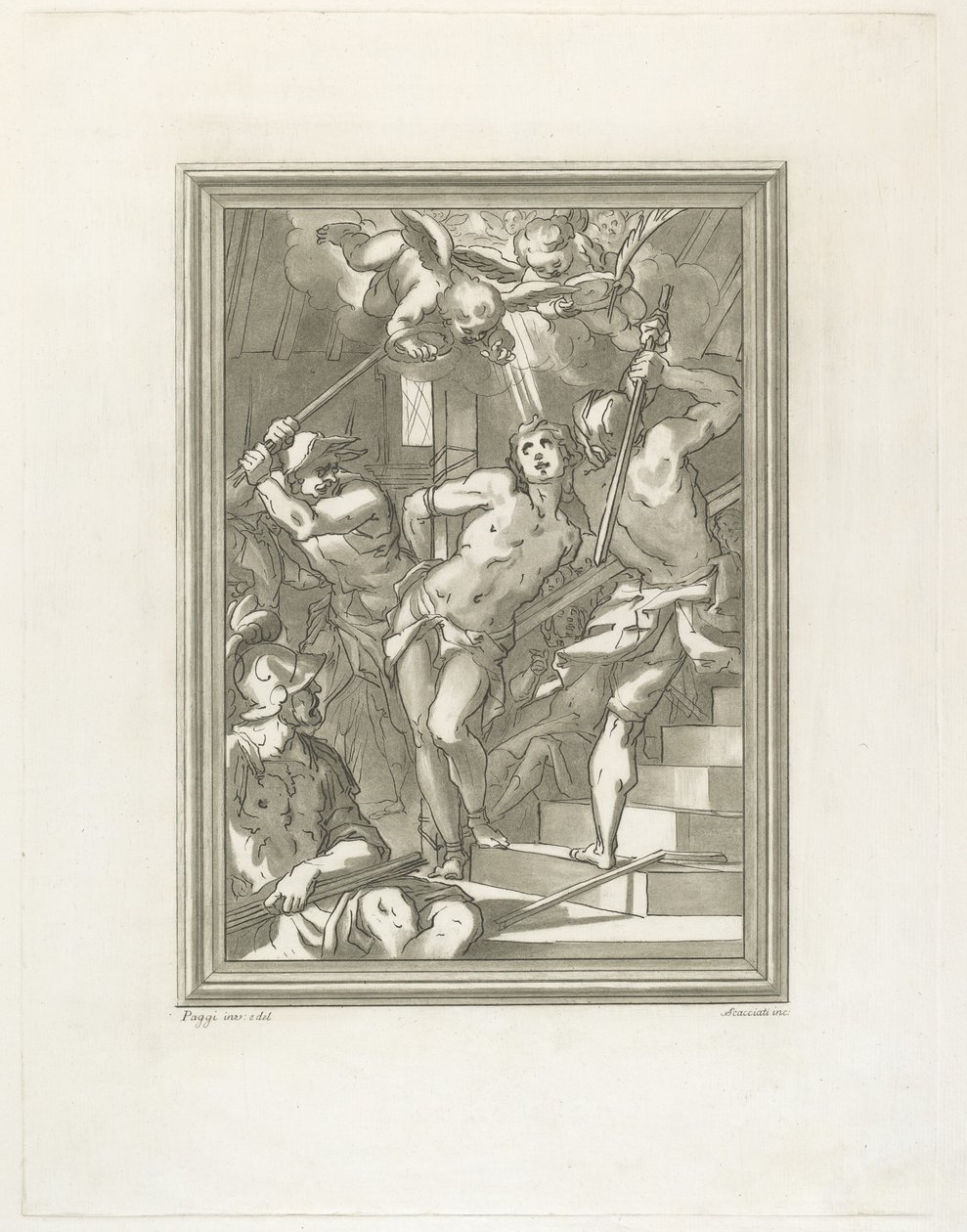 Flaggling av ett helgon av Andrea Scacciati after Giovanni Battista Paggi
