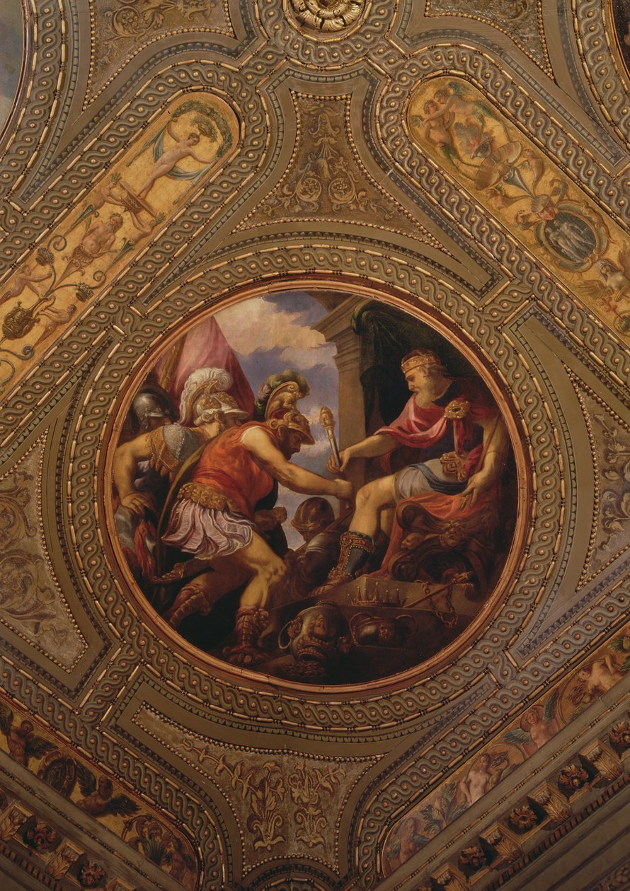 Allegory of the Empire, från bibliotekets tak, 1556 av Andrea Schiavone