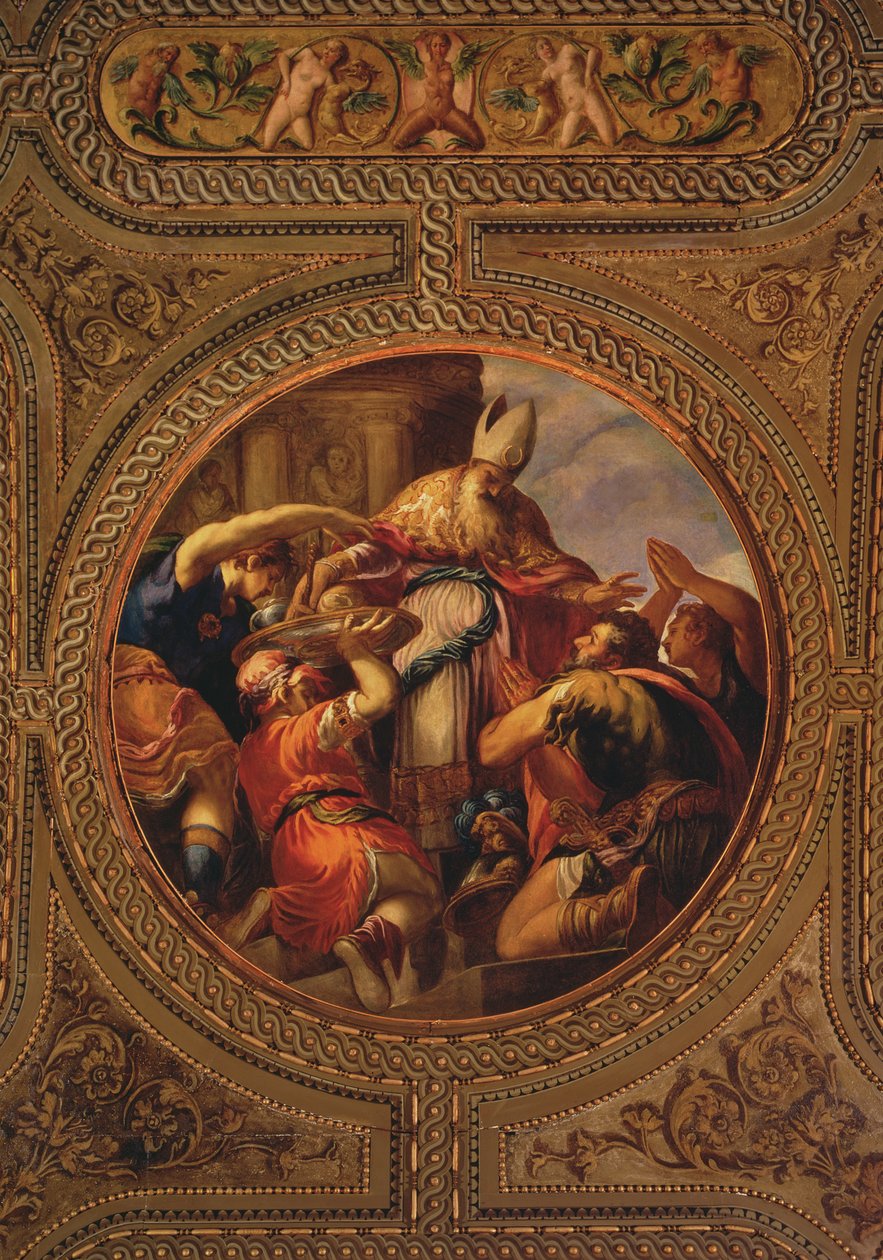 Allegori om prästadömet, från taket på biblioteket, 1556 av Andrea Schiavone