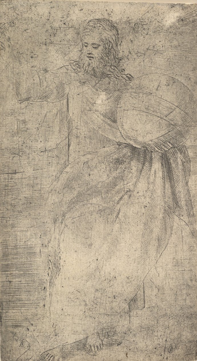 Kristus som Frälsaren håller en jordglob, från Kristus och apostlarna, ca. 1548-50. av Andrea Schiavone