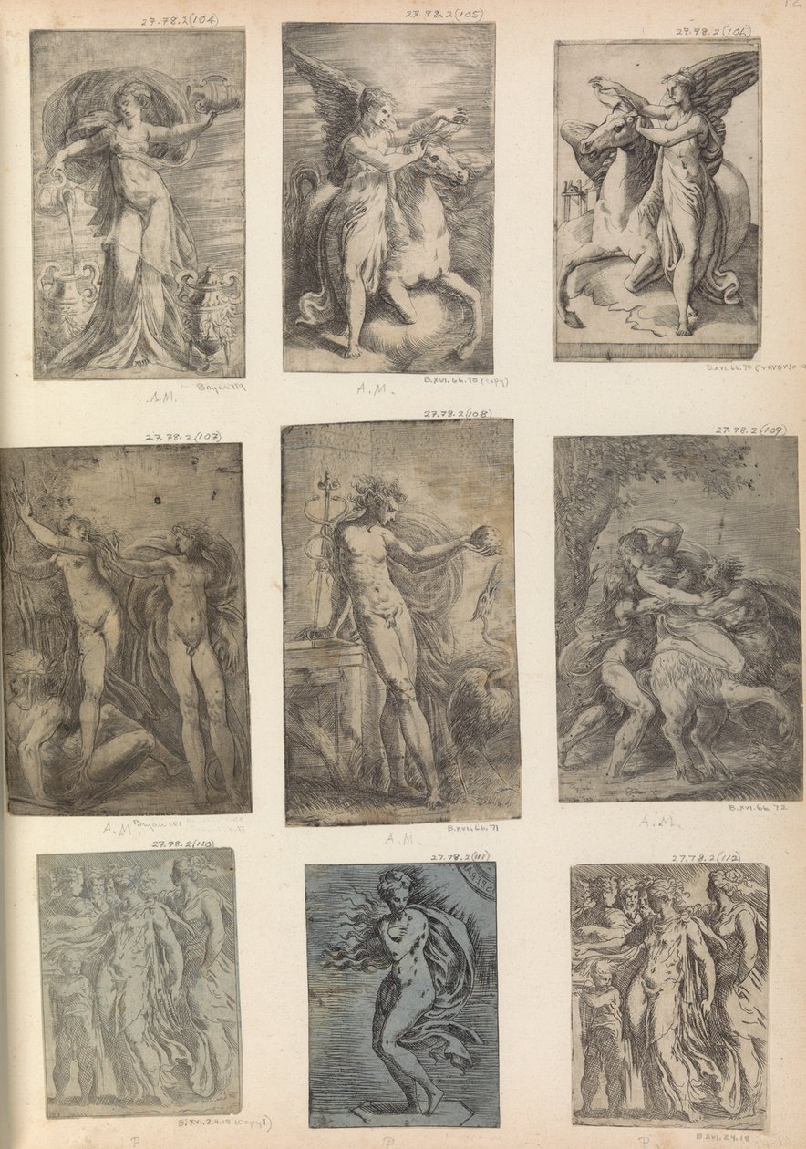 Hercules, Nessus bortför Deianira, ca. 1540 av Andrea Schiavone