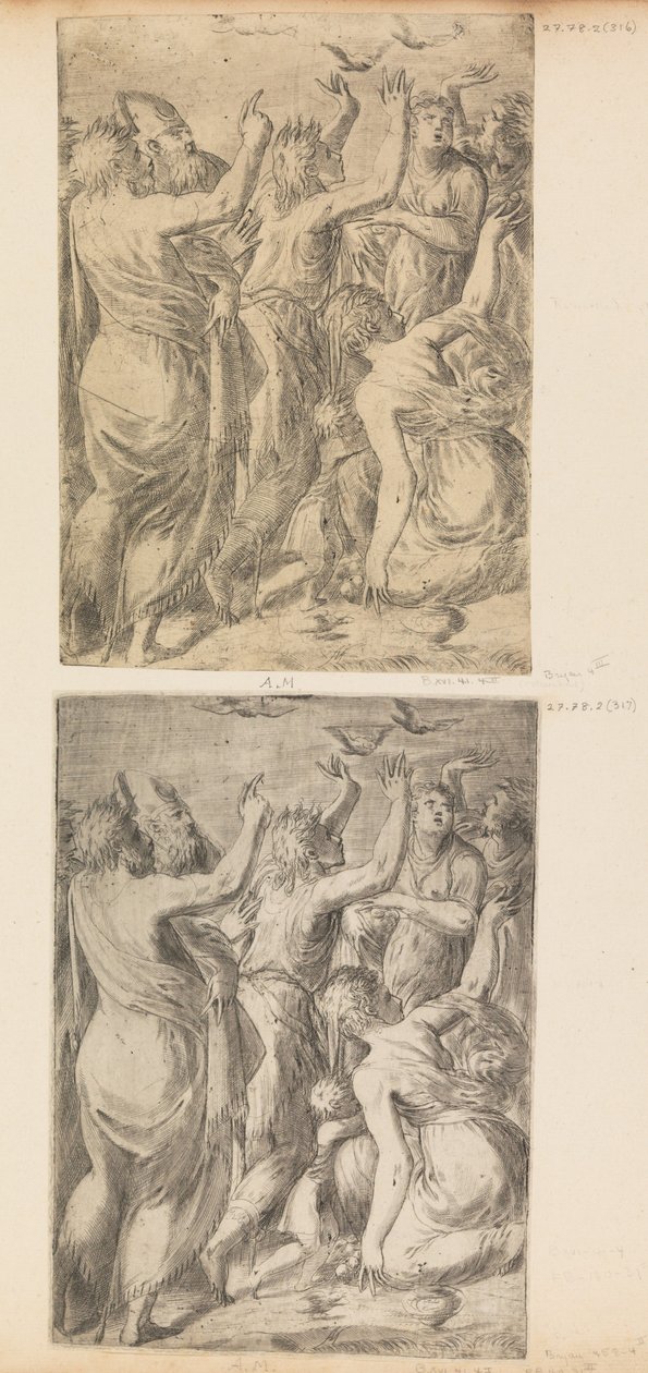 Moses visar vaktlarna för israeliterna, ca. 1545. av Andrea Schiavone