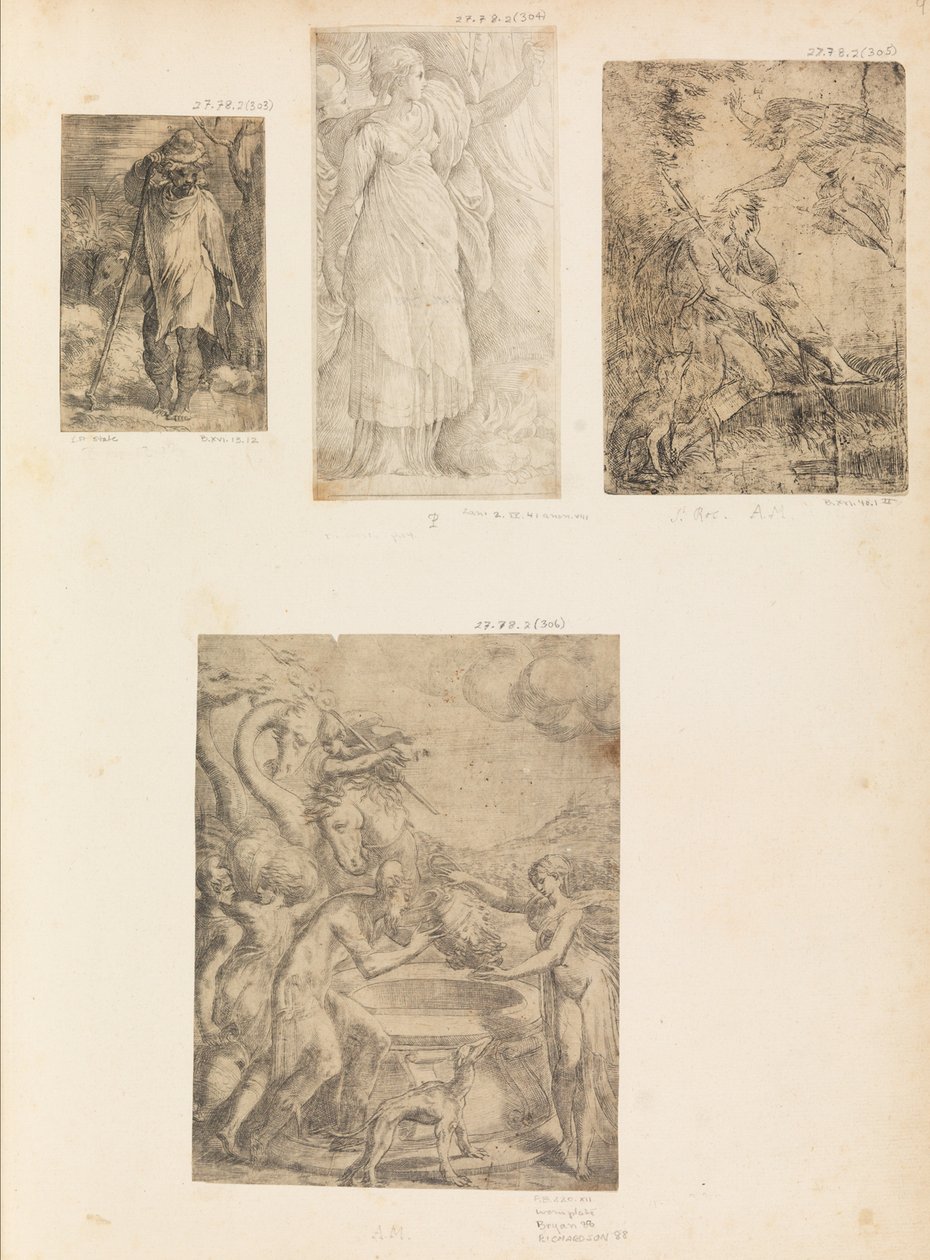 Rebecca och Eleazer vid brunnen, ca. mitten av 1540-talet. av Andrea Schiavone