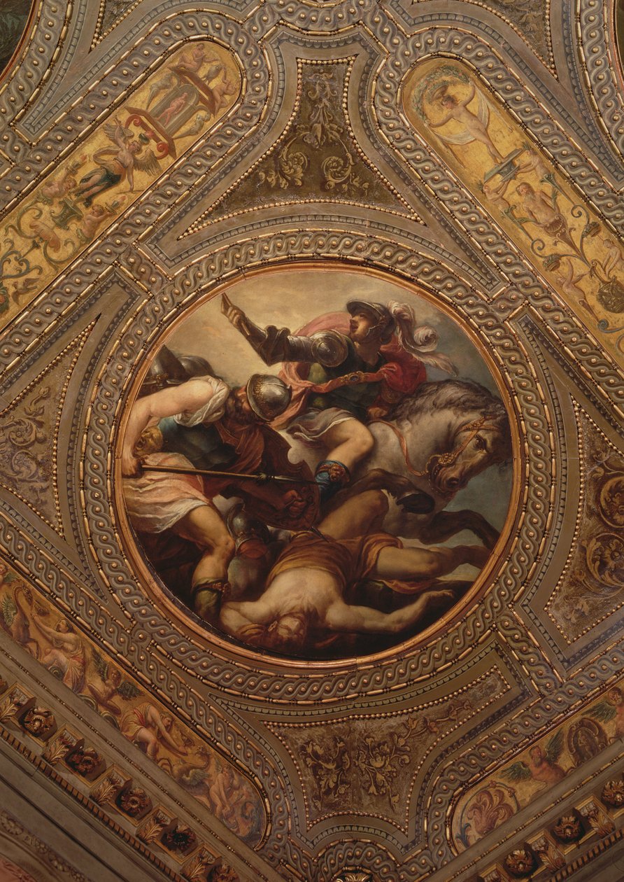 The Force of Arms, från taket på biblioteket, 1556 av Andrea Schiavone