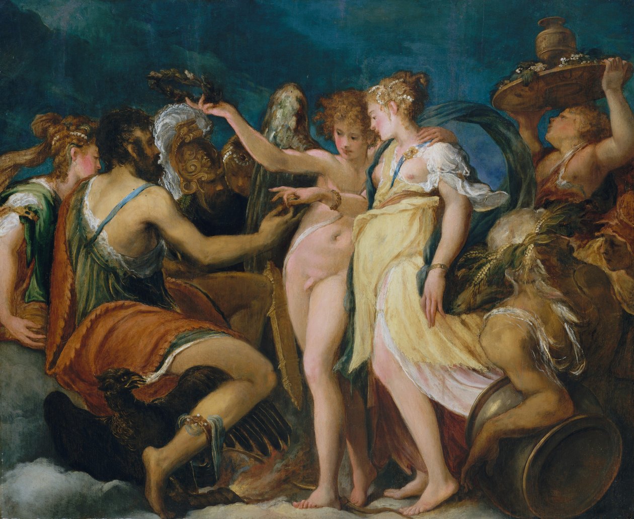 Amors och Psyches äktenskap, 1540-talet. av Andrea Schiavone
