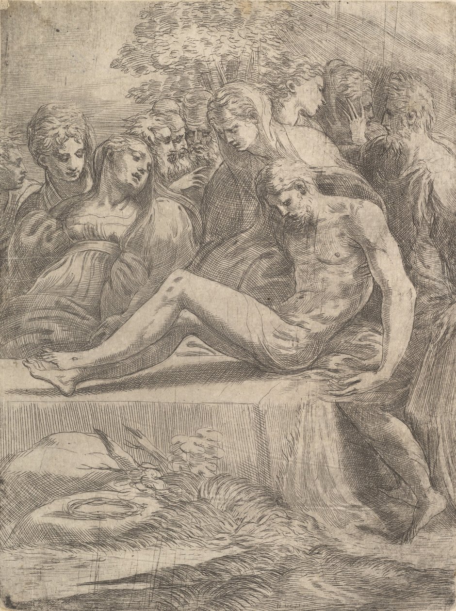 Klagovisan över den döde Kristus, ca. 1545-50. av Andrea Schiavone