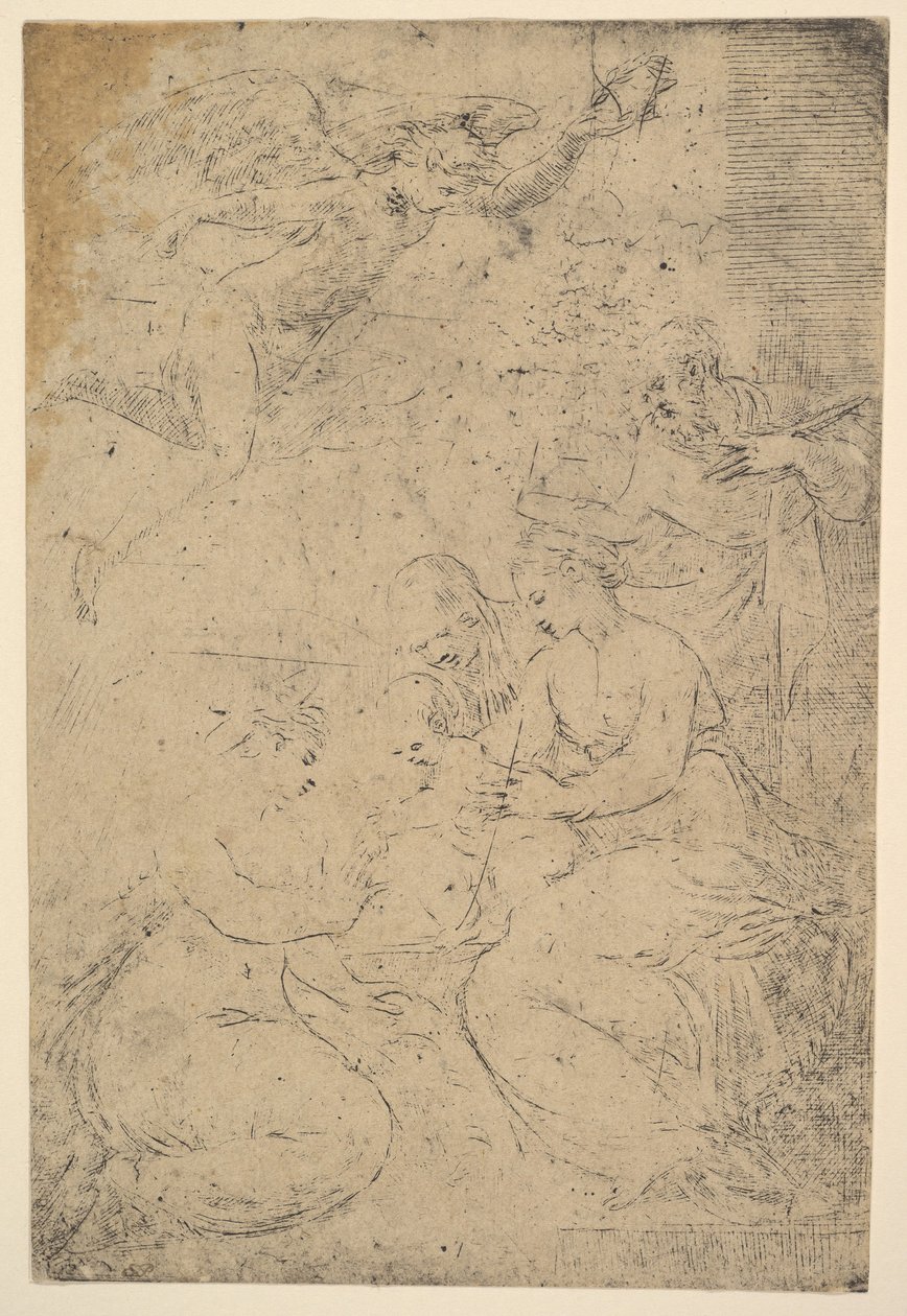 Saint Catherines mystiska äktenskap, ca. 1550. av Andrea Schiavone