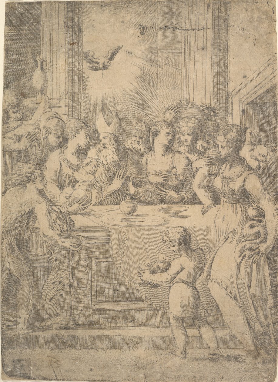 Presentationen av Kristus i templet, ca. 1543-46. av Andrea Schiavone