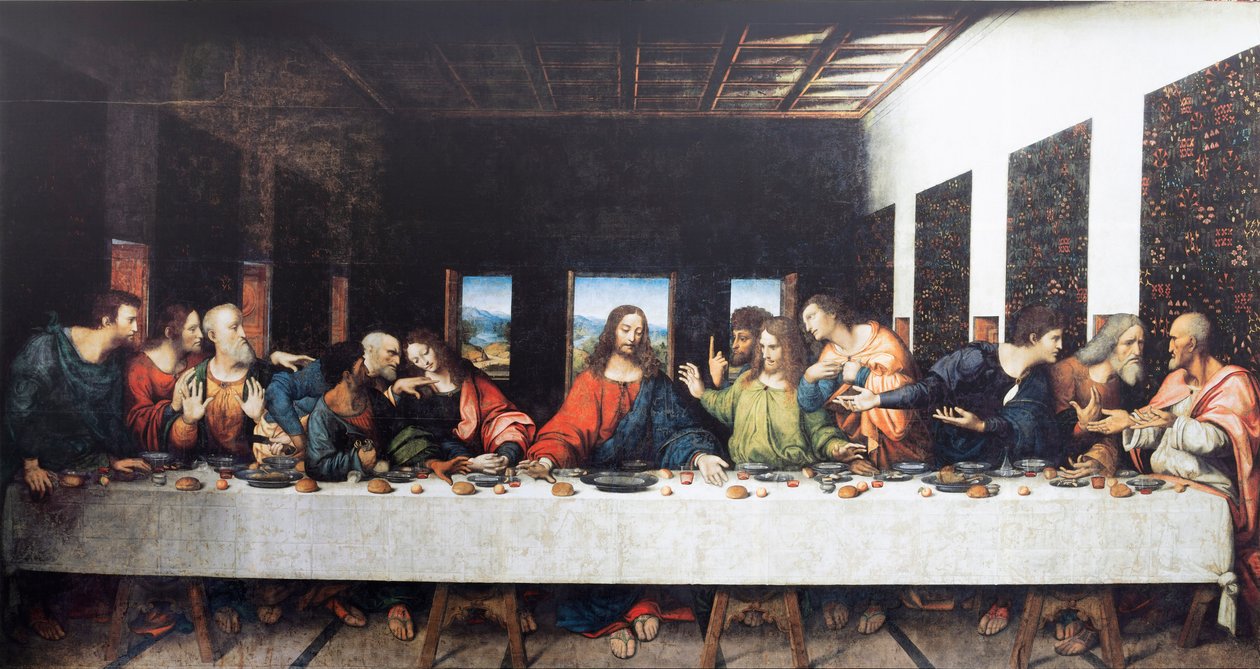 Klostret (Tongerlo Abbey). Målning. Sista måltiden. 1506-1507 (målning) av Andrea Solario