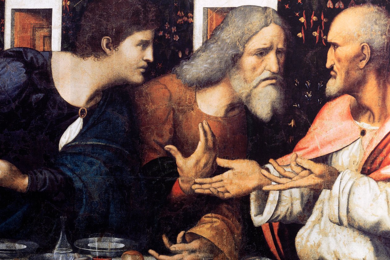 Klostret (Tongerlo Abbey). Målning. Nattvarden. 1506-1507. Detalj (målning) av Andrea Solario