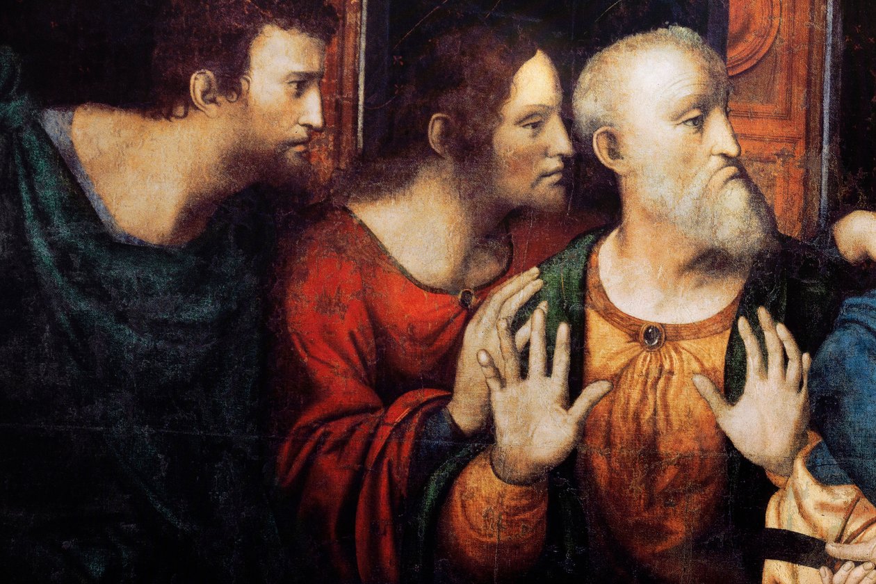Klostret (Tongerlo Abbey). Målning. Nattvarden. 1506-1507. Detalj (målning) av Andrea Solario