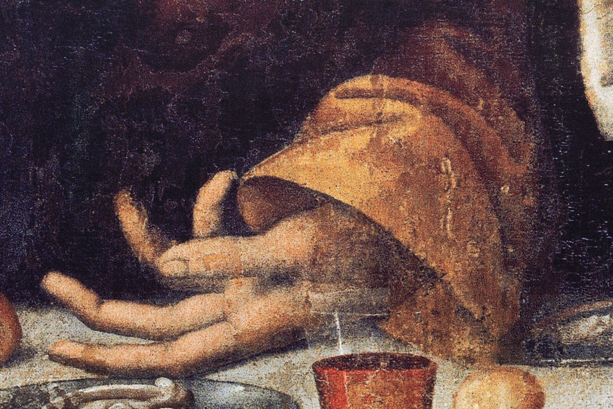Klostret (Tongerlo Abbey). Målning. Nattvarden. 1506-1507. Detalj (målning) av Andrea Solario