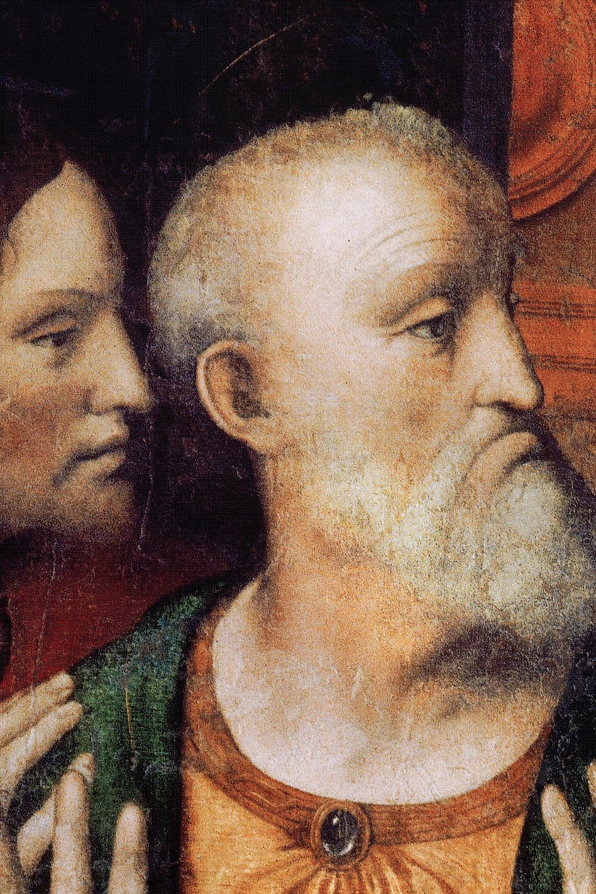 Klostret (Tongerlo Abbey). Målning. Nattvarden. 1506-1507. Detalj (målning) av Andrea Solario