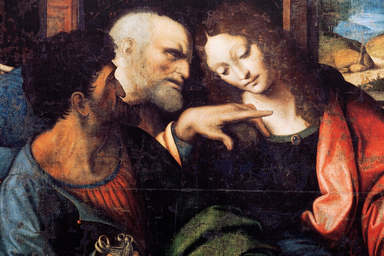 Klostret (Tongerlo Abbey). Målning. Nattvarden. 1506-1507. Detalj (målning) av Andrea Solario