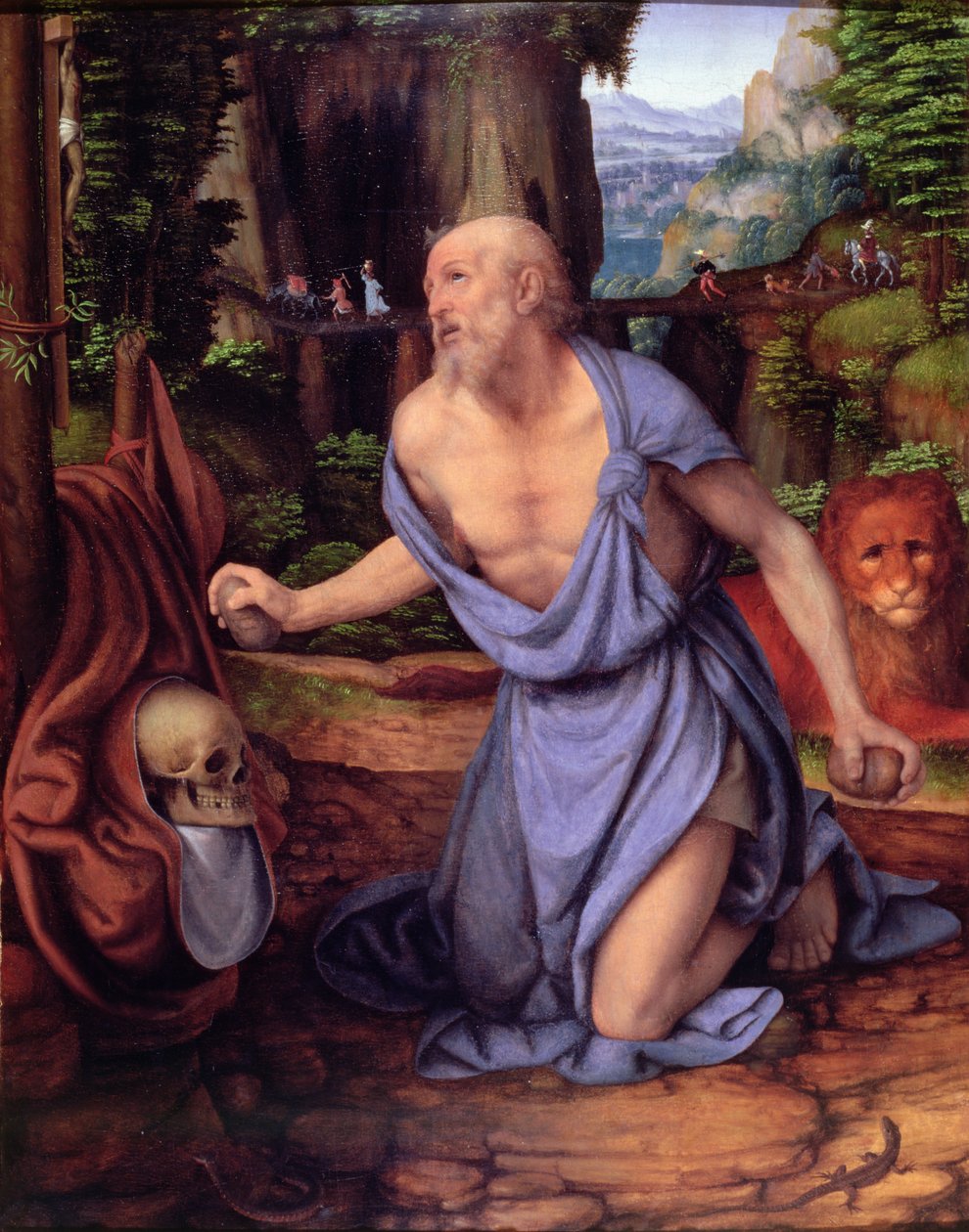 St. Hieronymus i vildmarken, ca 1510-15 (olja på panel) av Andrea Solario