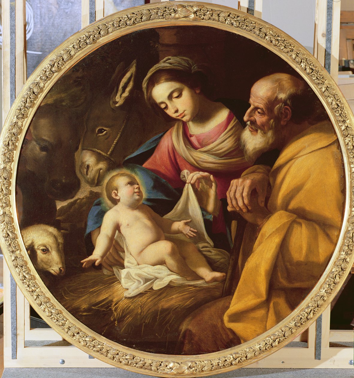Helig familj (tondo) av Andrea Vaccaro