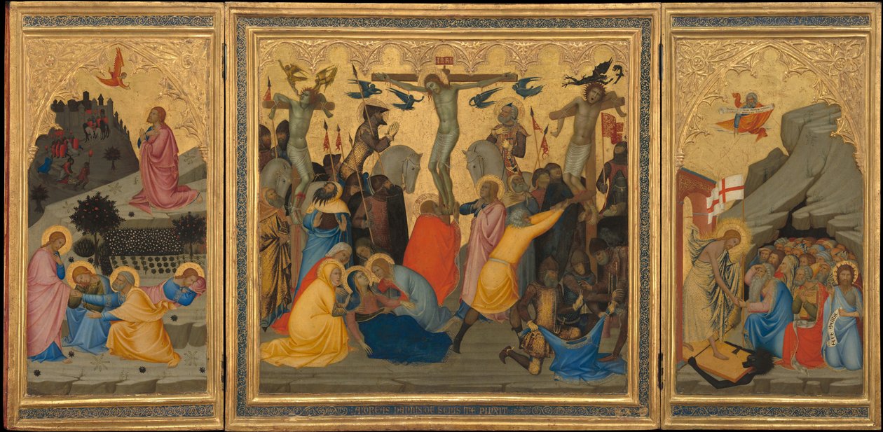 Scener från Kristi lidande: Kval i trädgården, korsfästelsen..., 1380-talet. av Andrea Vanni