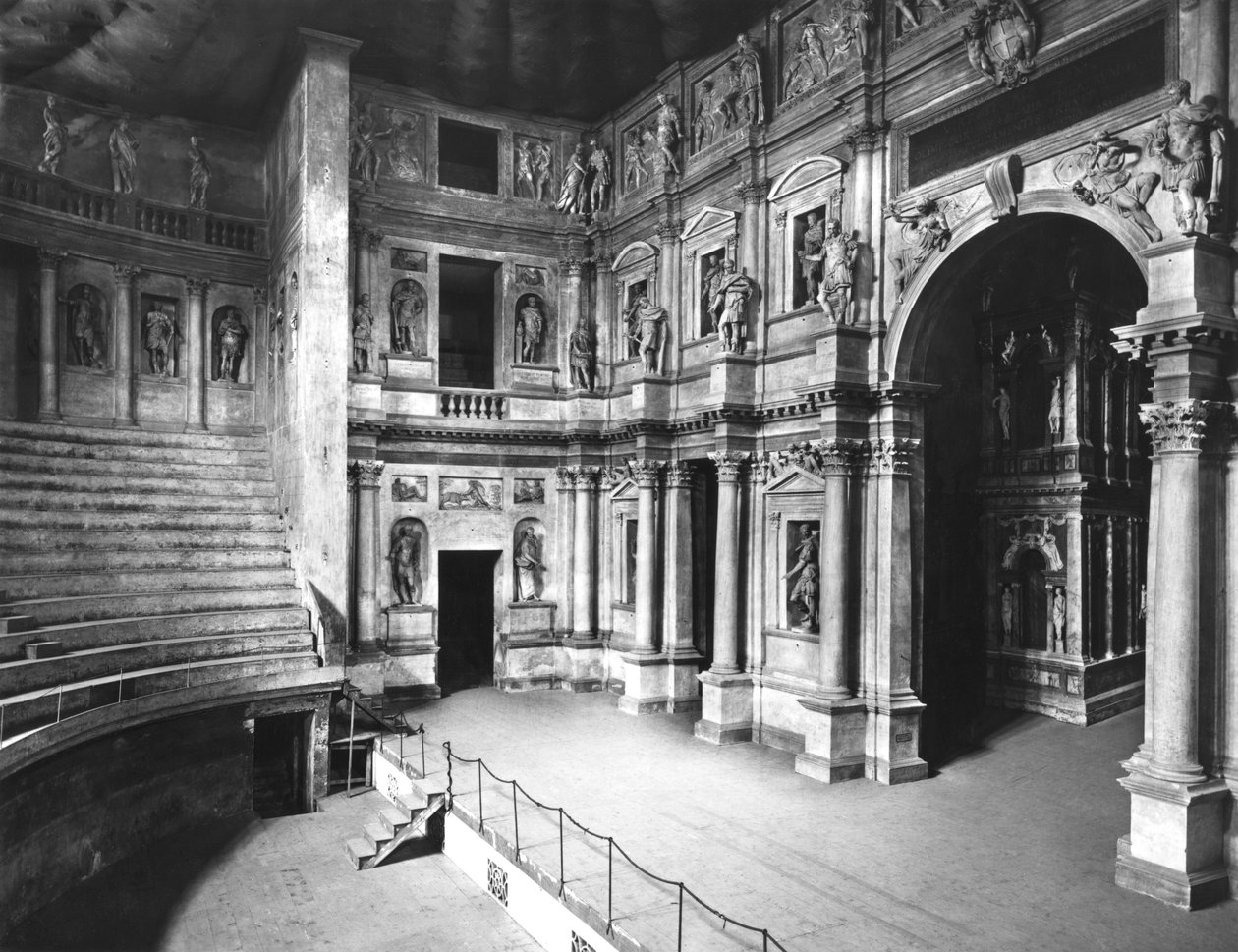 Teaterns interiör, byggd 1580-85 av Andrea Palladio