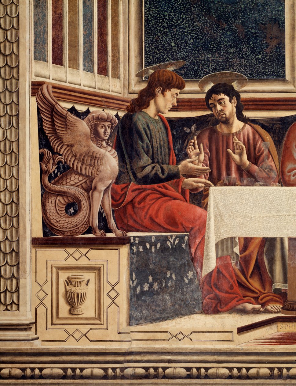 Sista måltiden, detalj av Philip och Matthew (Fresco av Andrea del Castagno