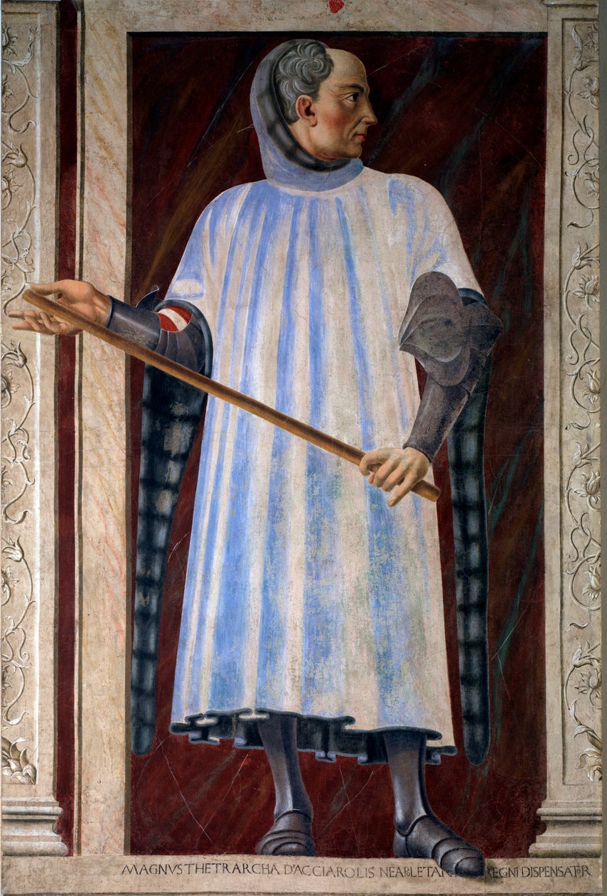 Porträtt av Niccolo Acciaiuoli, Neapels stora senechal (fresko av Andrea del Castagno