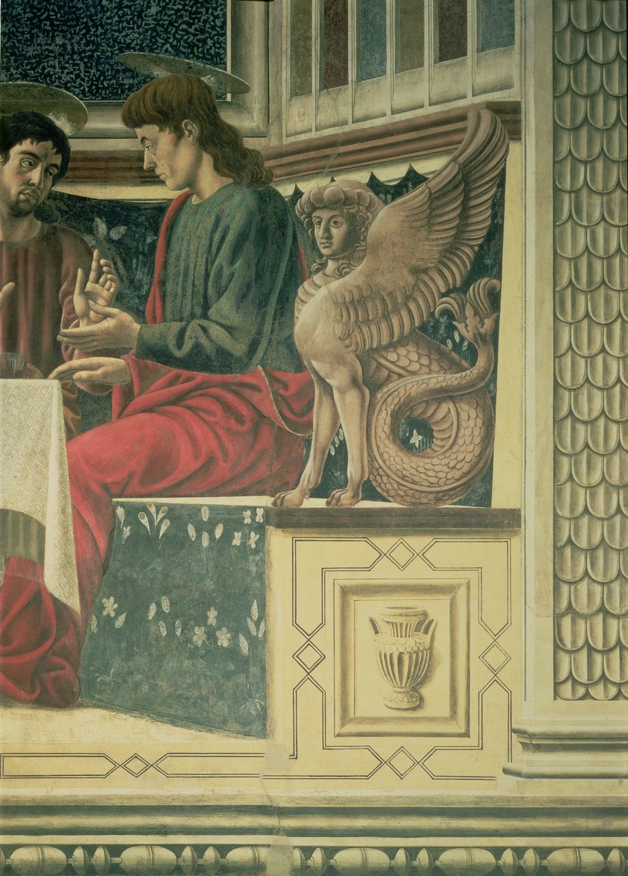 Nattvarden, detalj av St. James the Less, 1447 freskdetalj av 85172 av Andrea del Castagno