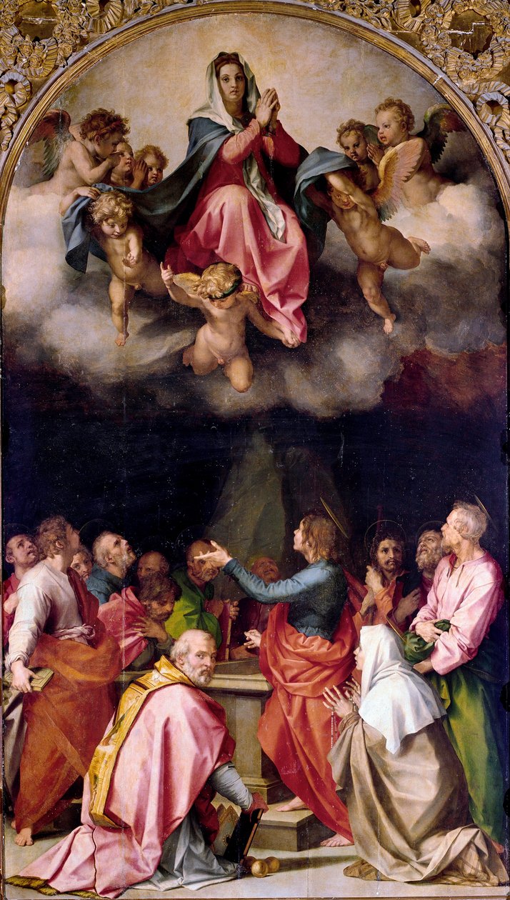 Assumption Passerini-målning av Andrea del Sarto (1486-1531) 1522 Dim.379x222 cm Florens, Palazzo Pitti av Andrea del Sarto