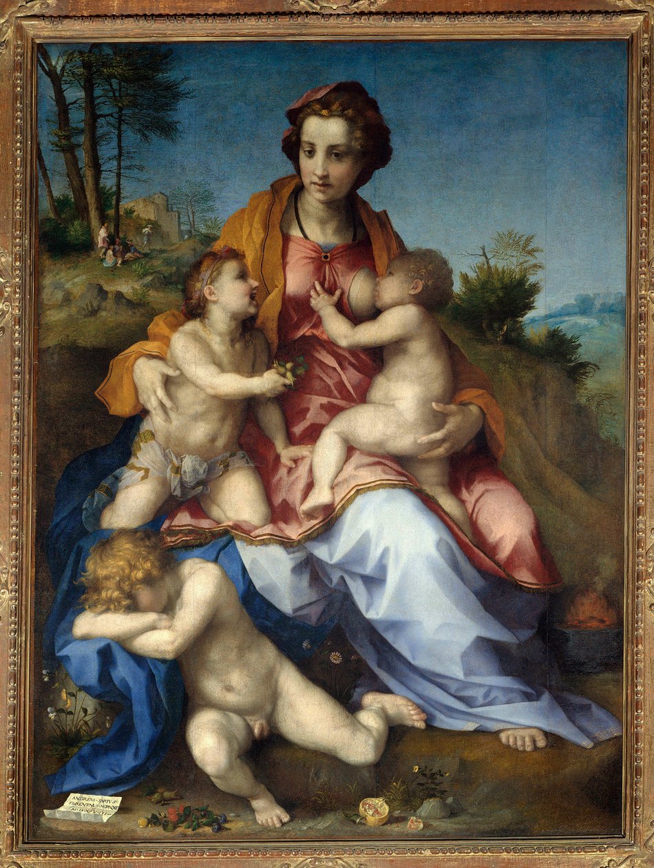 Charite-målning av Andrea del Sarto (1486-1531) 1518 Sön. 1,85 x 1,37 m. Paris. av Andrea del Sarto