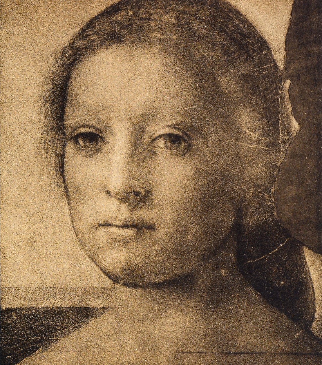 Huvud av en ung kvinna, teckning av Andrea del Sarto. Cabinet of Drawings and Prints, Uffizi Gallery, Florens av Andrea del Sarto