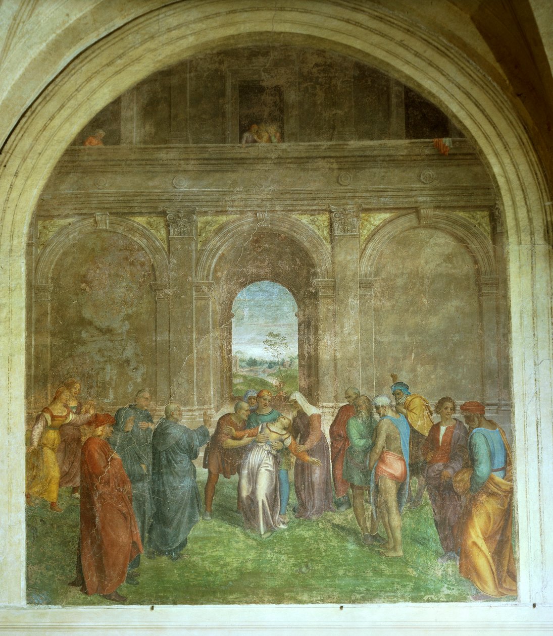 Healing of the Possessed Woman, av Andrea del Sarto av Andrea del Sarto