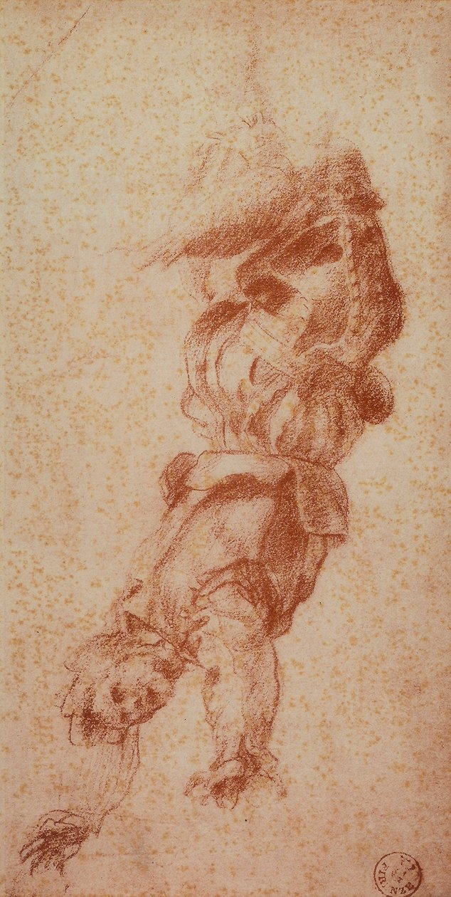 Onda figurer; teckning av Andrea del Sarto. Cabinet of Drawings and Prints, Uffizi Gallery, Florens av Andrea del Sarto