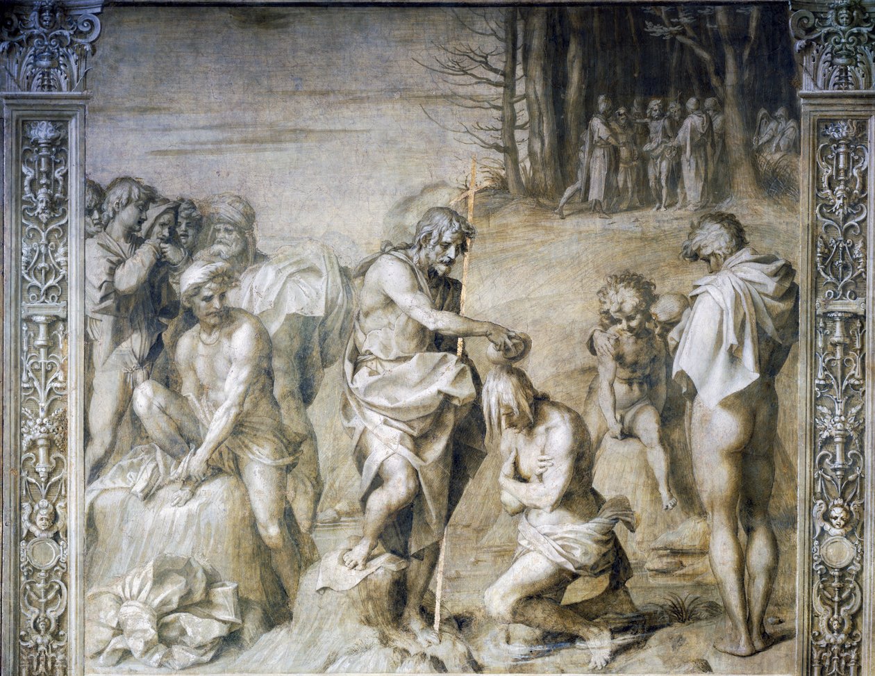 Sankt Johannes döper folkmassor av Andrea del Sarto