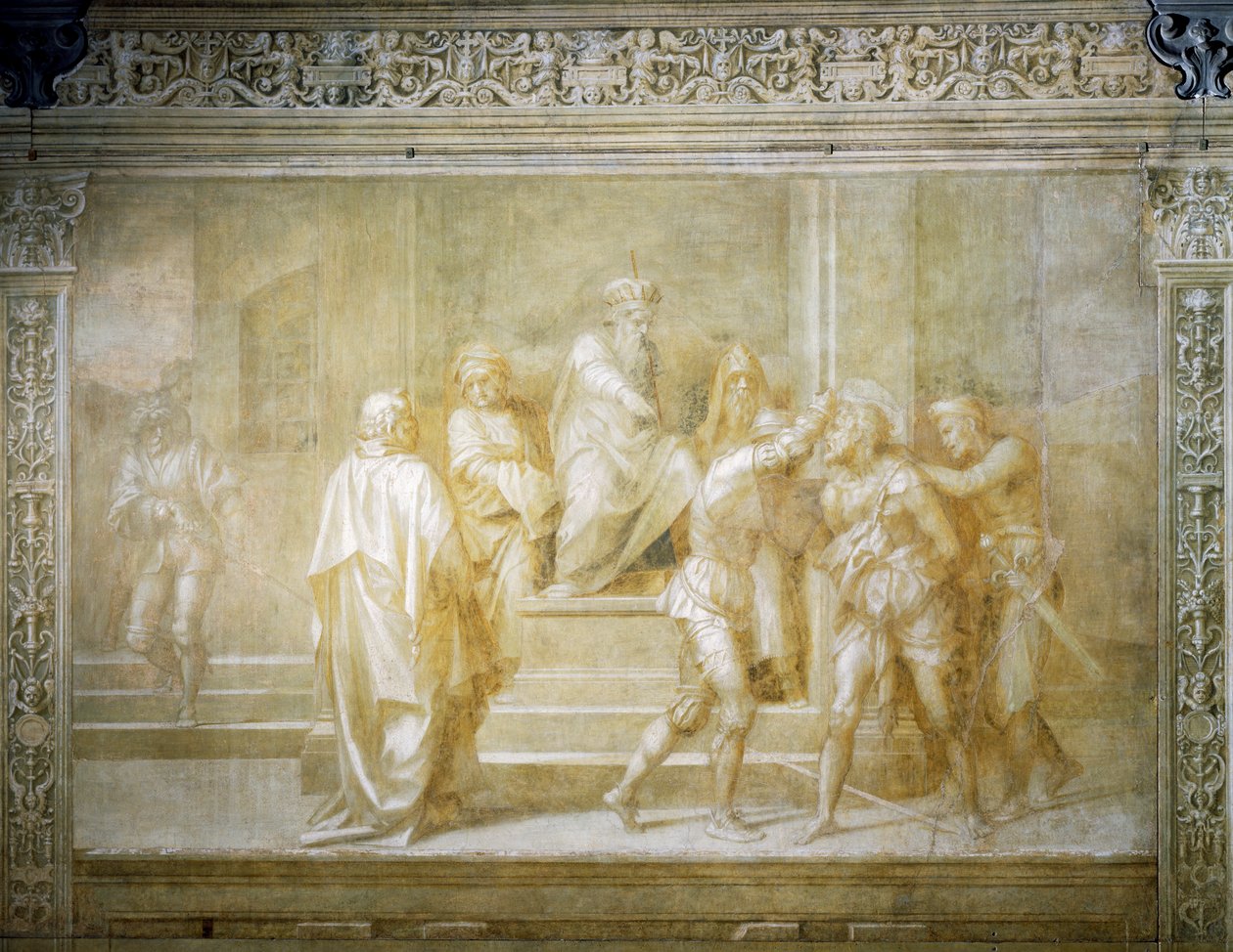 Sankt Johannes tillfångatagen på order av Herodes av Andrea del Sarto