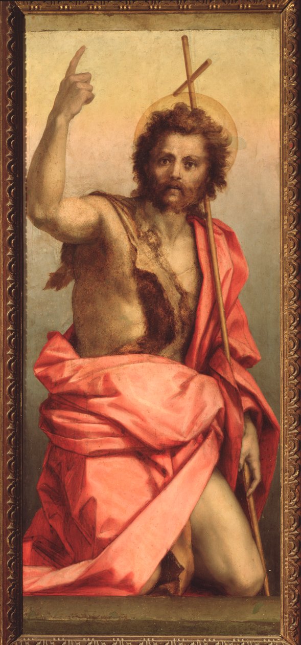 Johannes Döparen, St Agnes altartavla (målning, 1525-1528) av Andrea del Sarto