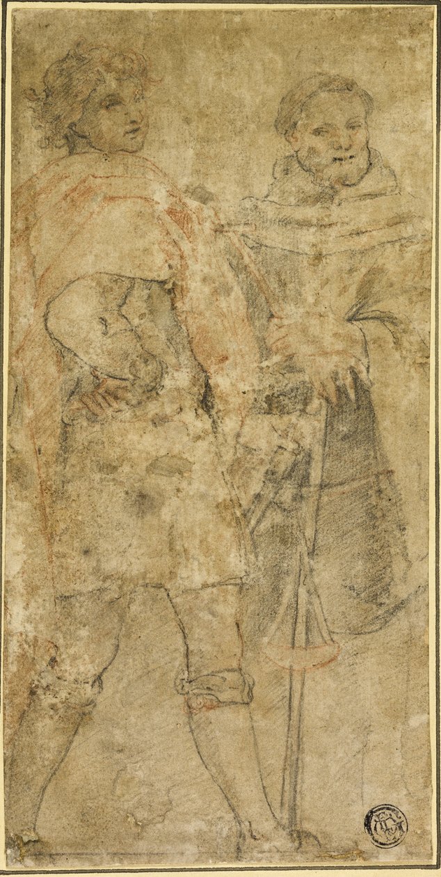 Saint Michael och San Giovanni Gualbert av Andrea del Sarto
