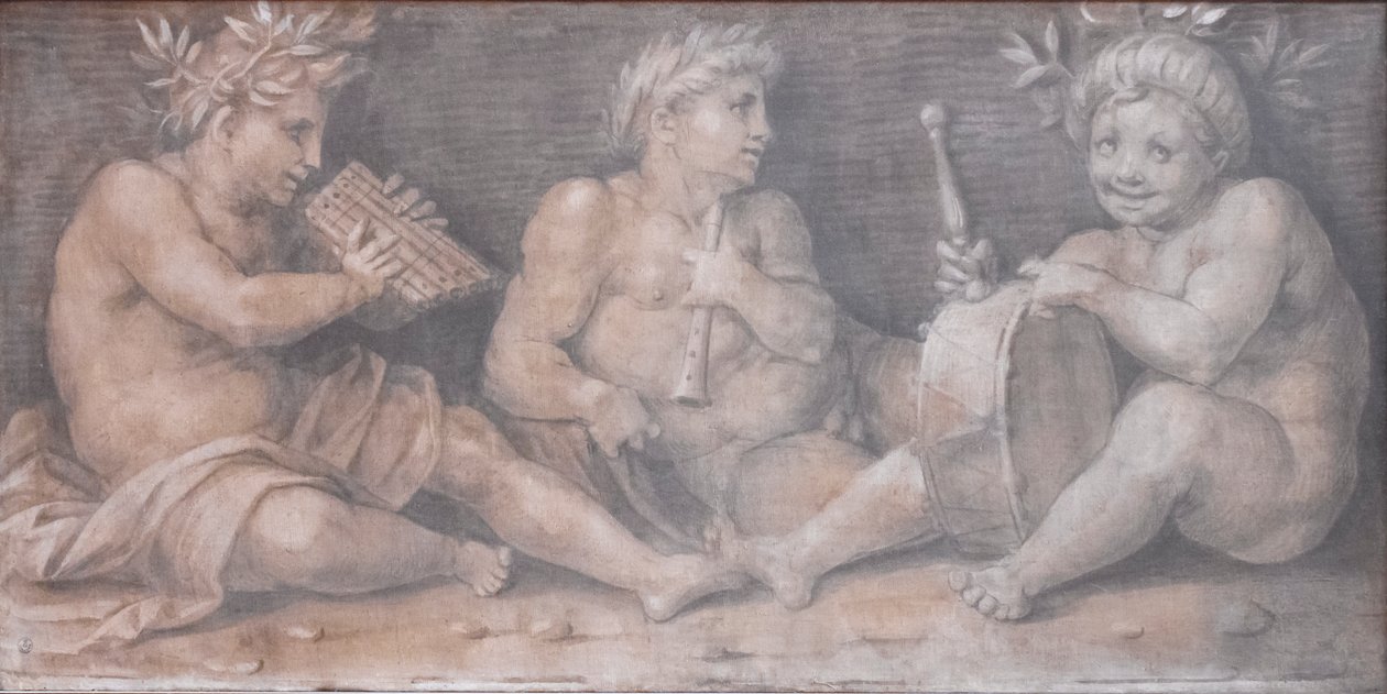Scen med figurer i klassisk stil av Andrea del Sarto