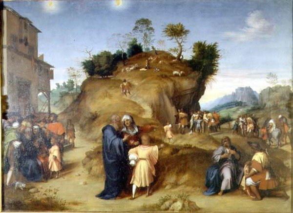 Scener från St. Josephs barndom (olja på panel) av Andrea del Sarto
