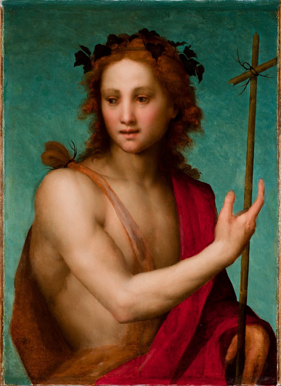 Johannes Döparen, ca 1517 (olja på panel överförd till duk) av Andrea del Sarto