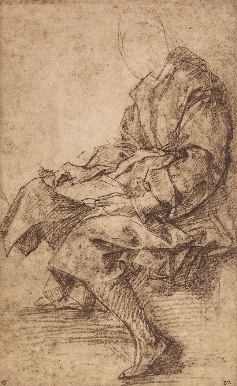 Studie av en mansfigur av Andrea del Sarto
