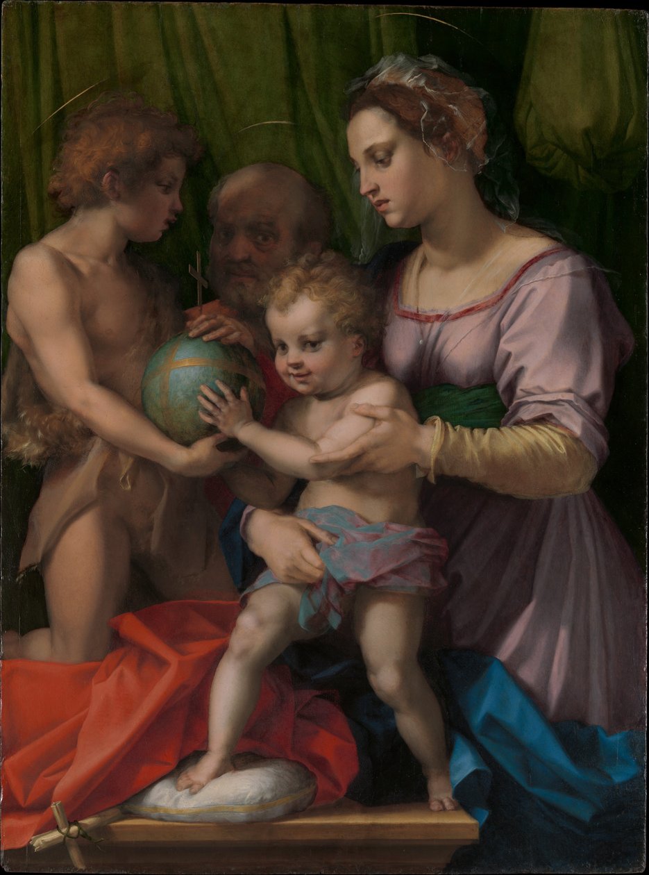Den heliga familjen med den unge Johannes döparen av Andrea del Sarto