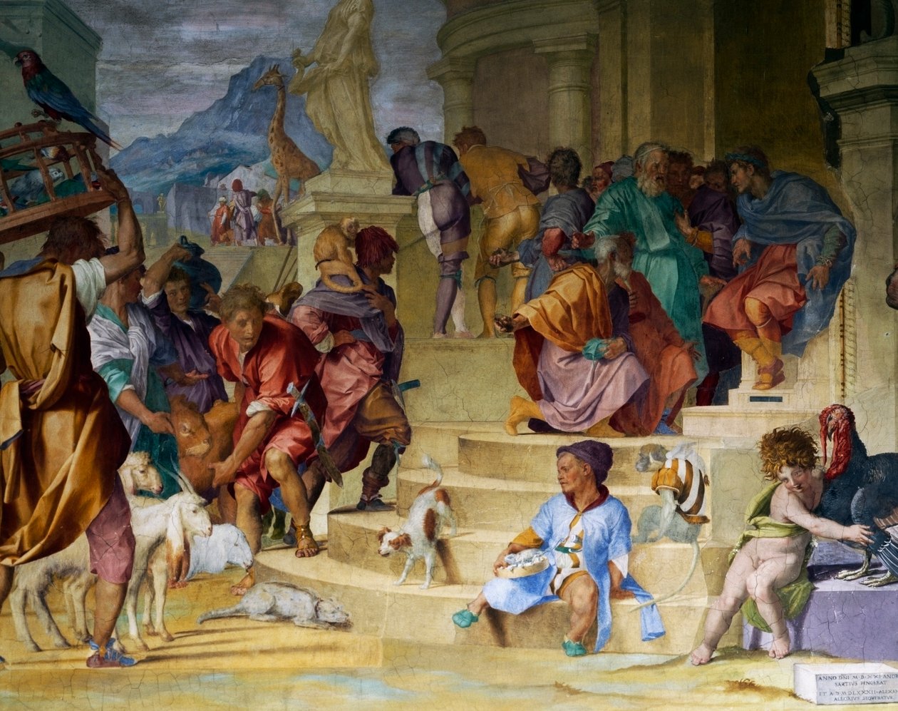 Caesars triumf av Andrea del Sarto och Alessandro Allori (1520) Läkare Villa Poggio a Caiano av Andrea del Sarto