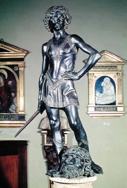 David, ca 1470 (brons) (se även 93596) av Andrea del Verrocchio