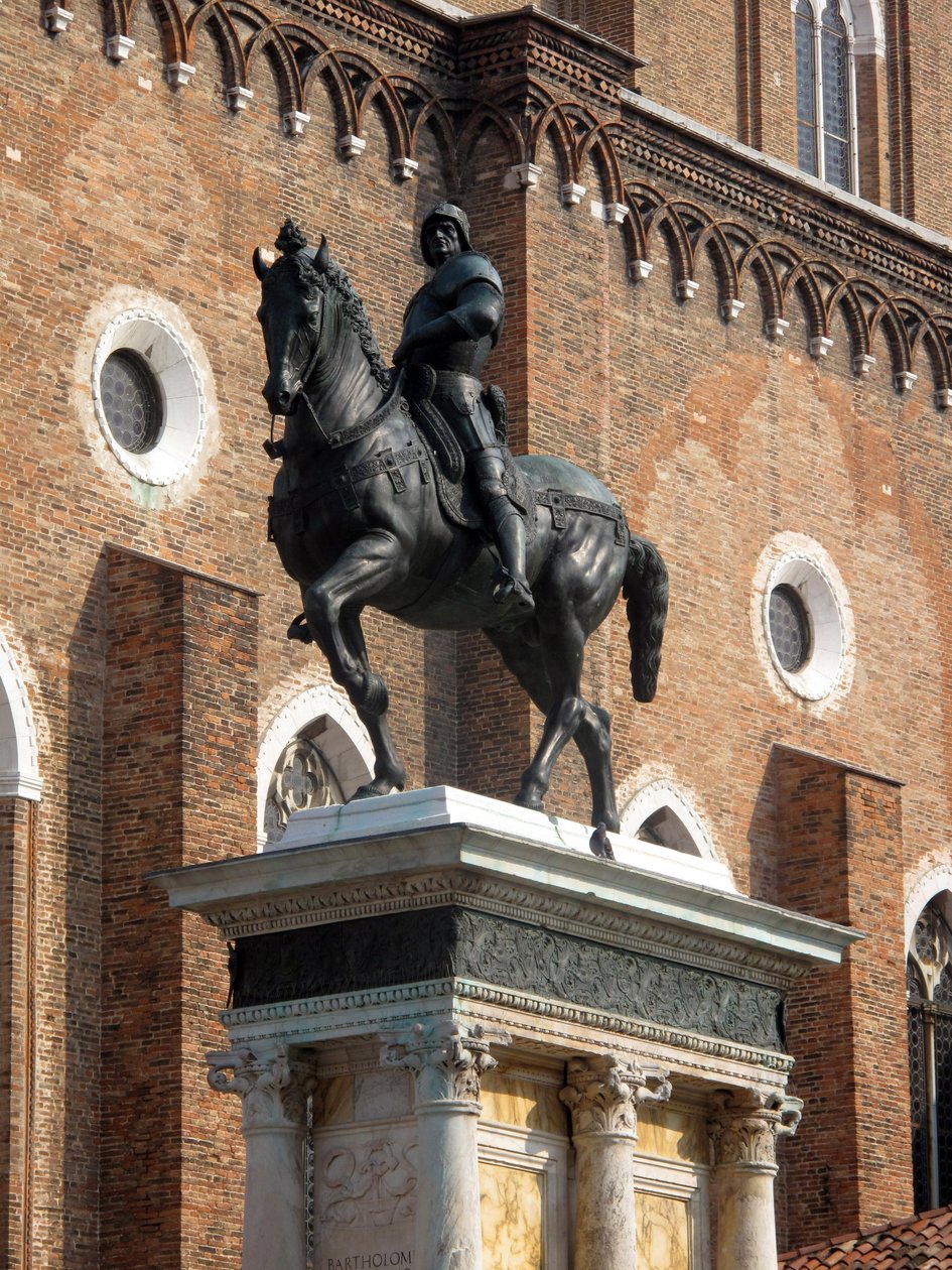 Ridstaty av Condottiere Colleoni av Andrea del Verrocchio av Andrea del Verrocchio