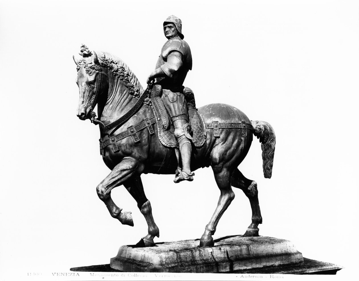 Ridstaty av condottiere Bartolomeo Colleoni (1400-75) (brons) (s/v foto) av Andrea del Verrocchio