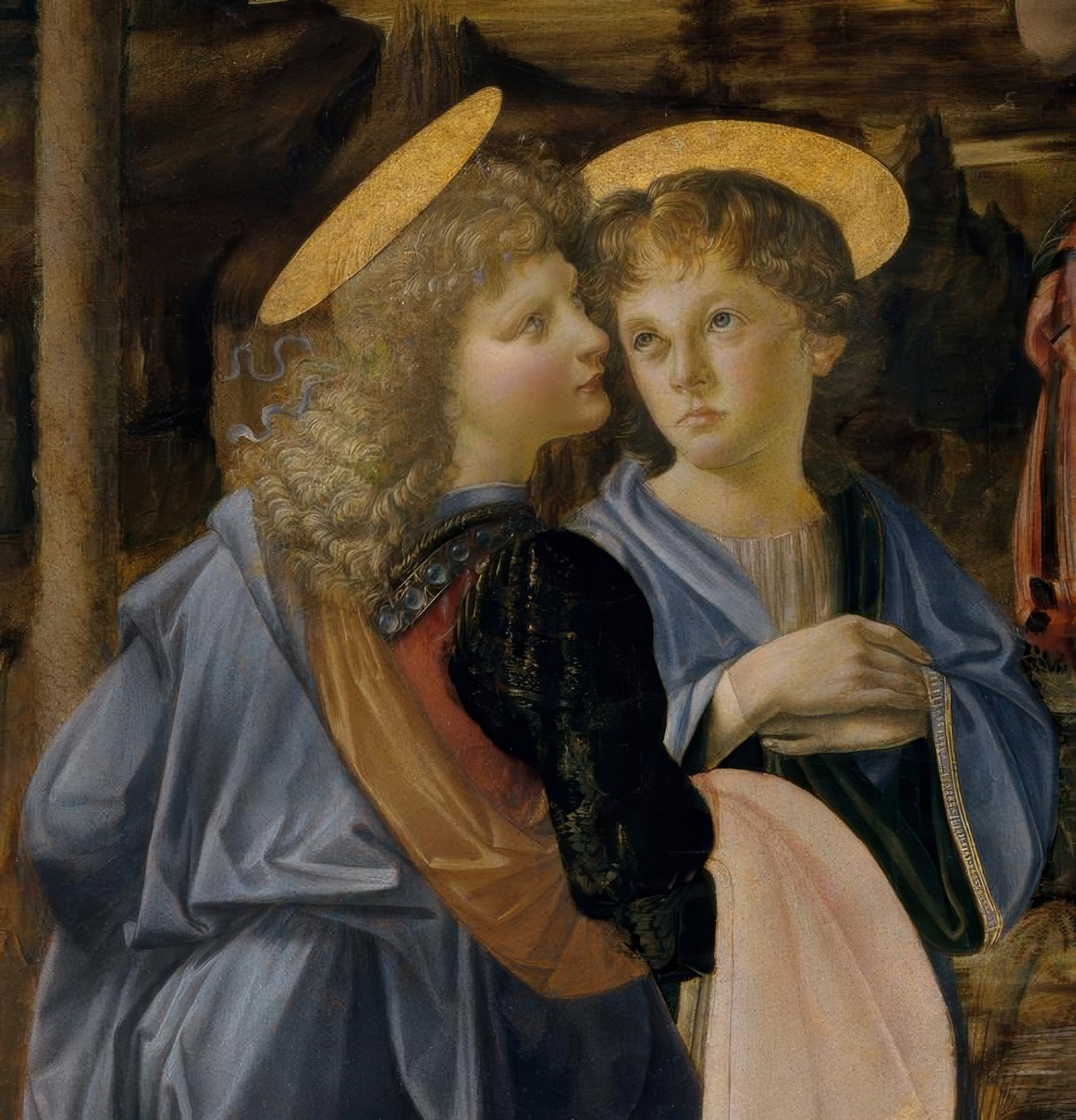 Verrocchio och. Leonardo, ängel från Kristi dop av Andrea del Verrocchio