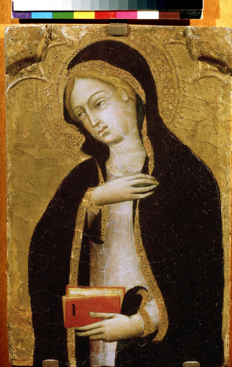 ""Jungfru av bebådelsen"" (Jungfru Annunciate) Tempera på trä av Andrea di Bartolo (1389-1428) circa 1410 Pushkin Museum, Moskva av Andrea di Bartolo