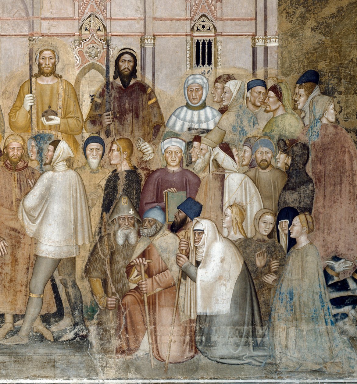 Den katolska kyrkans triumf (Detalj av Fresco av Andrea di Bonaiuto (fl.1343 77)