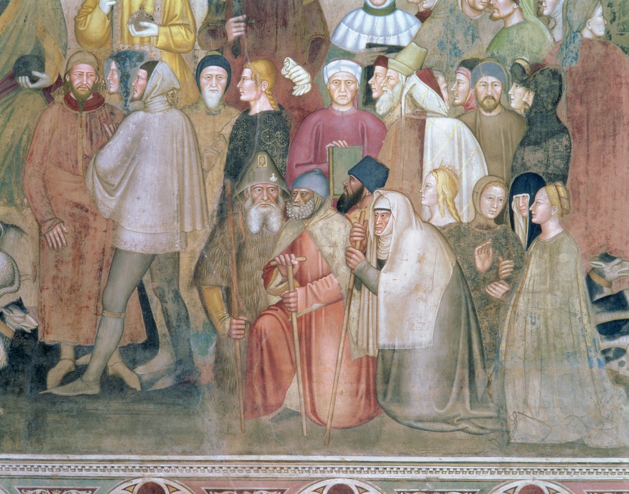 The Church Militant and Triumphant, detalj, från det spanska kapellet, c.1369 av Andrea di Bonaiuto
