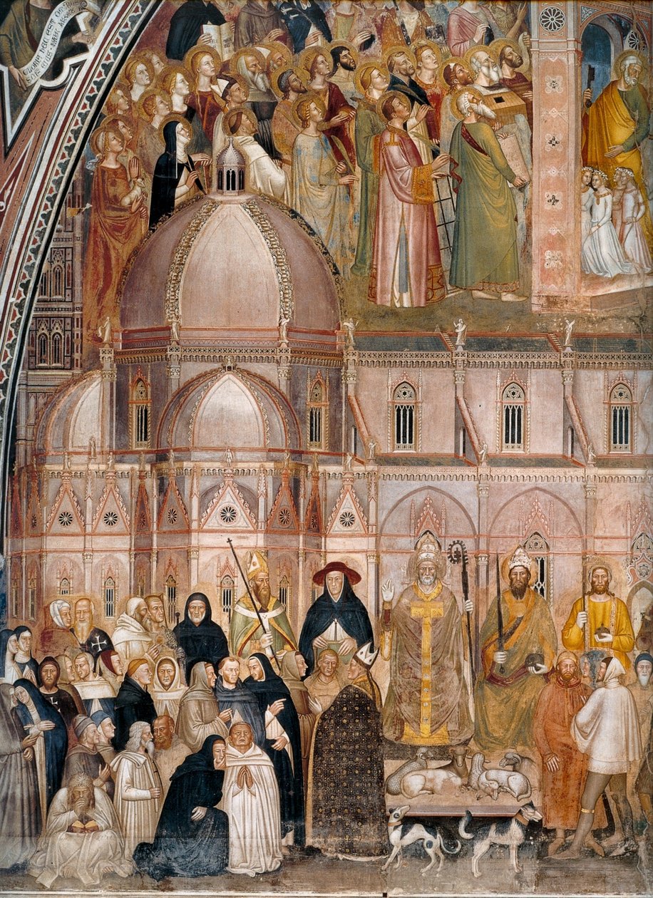 Kyrkans triumf, Church Militant and Triumphant Alternativ titel(s):  Allegori om den aktiva och triumferande kyrkan och dominikanorden. av Andrea di Bonaiuto