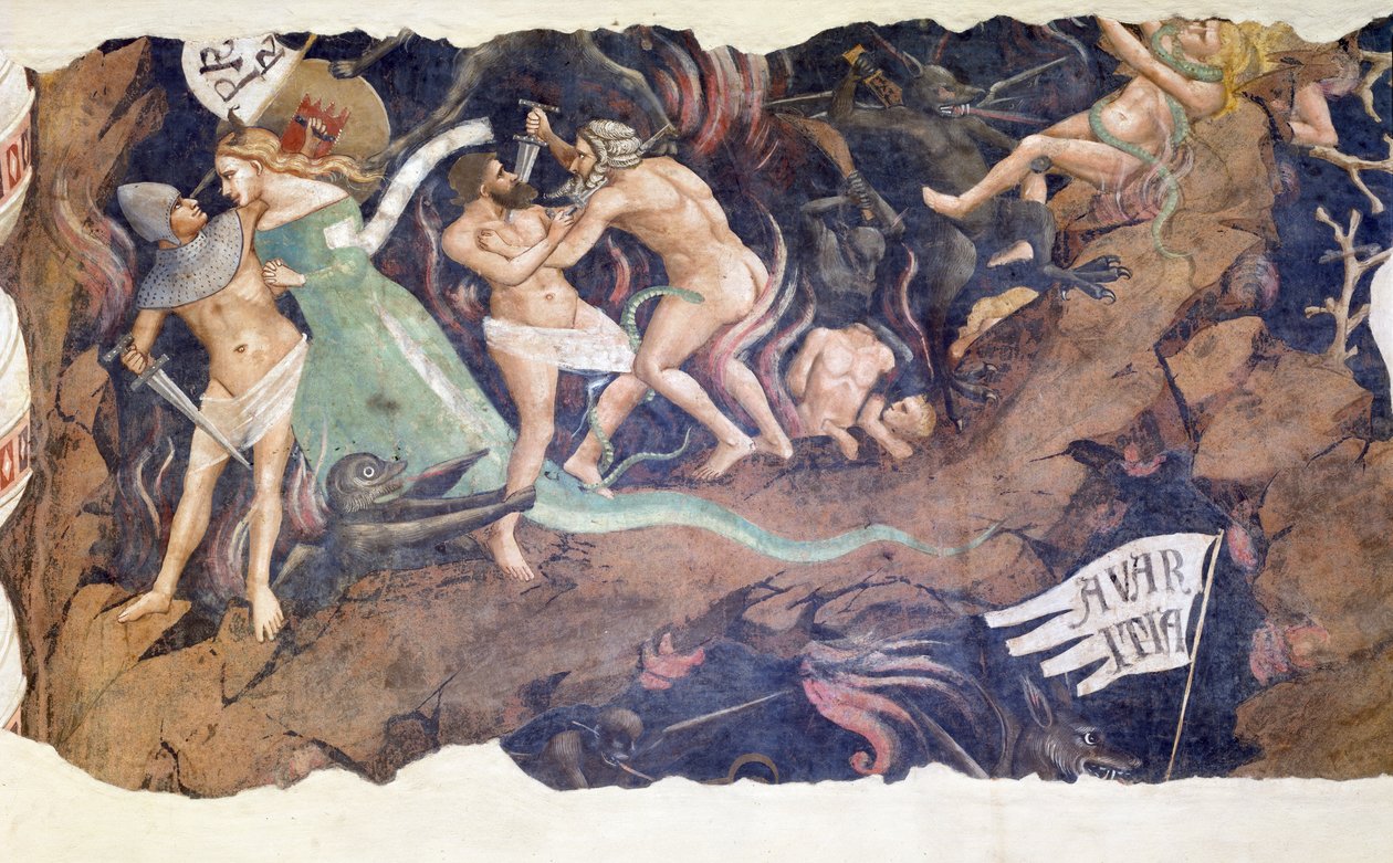 Dödens triumf, 1348, detalj av Andrea di Cione Orcagna
