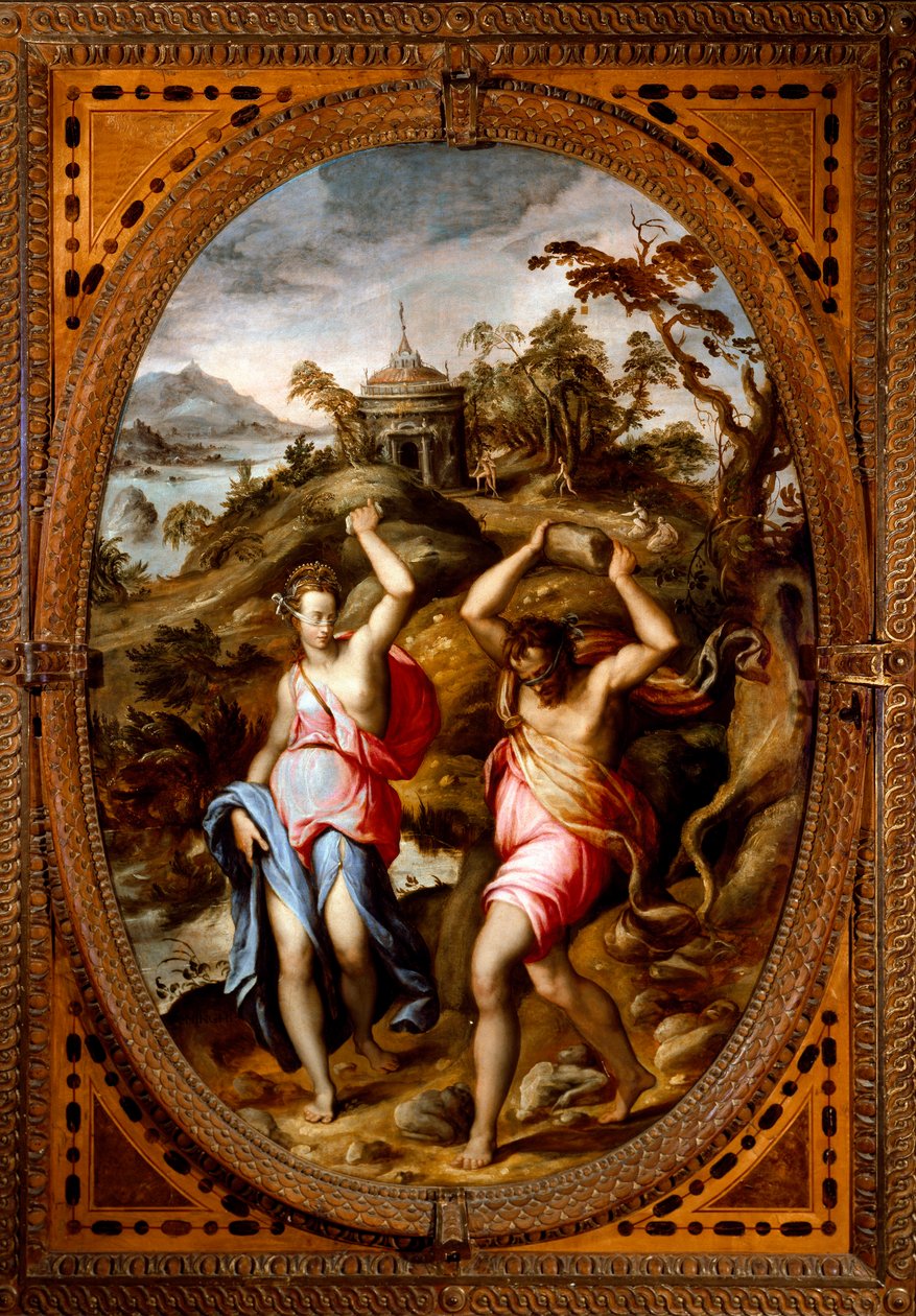 Deucalion och Pyrrha (målning av Andrea di Mariotto del Minga